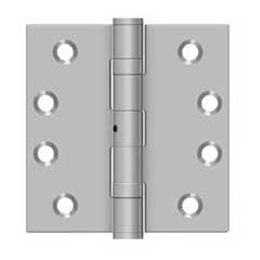 Deltana [SS44NBU32D] Stainless Steel Door Butt Hinge - Ball Bearing - Non-Removable Pin - Button Tip - Square Corner - Brushed Finish - Pair - 4&quot; H x 4&quot; W
