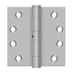 Deltana [SS44NU32D] Stainless Steel Door Butt Hinge - Non-Removable Pin - Button Tip - Square Corner - Brushed Finish - Pair - 4&quot; H x 4&quot; W