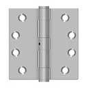 Deltana [SS44NU32D] Stainless Steel Door Butt Hinge - Non-Removable Pin - Button Tip - Square Corner - Brushed Finish - Pair - 4" H x 4" W
