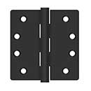 Deltana [SS44R41B] Stainless Steel Door Butt Hinge - Residential - Button Tip - 1/4" Radius Corner - Paint Black Finish - Pair - 4" H x 4" W