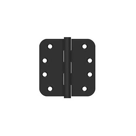 Deltana [SS44R51B] Stainless Steel Door Butt Hinge - Residential - Button Tip - 5/8&quot; Radius Corner - Paint Black Finish - Pair - 4&quot; H x 4&quot; W