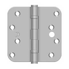 Deltana [SS44R5BU32D-S] Stainless Steel Door Butt Hinge - Ball Bearing - Security - Button Tip - 5/8&quot; Radius Corner - Brushed Finish - Pair - 4&quot; H x 4&quot; W