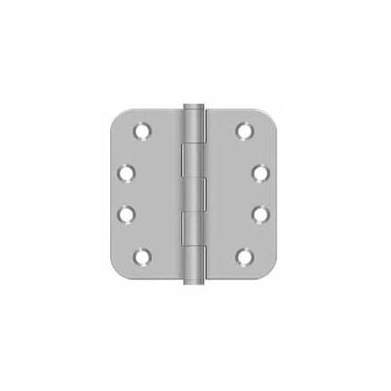 Deltana [SS44R5U32D-R] Stainless Steel Door Butt Hinge - Residential - Button Tip - 5/8" Radius Corner - Brushed Finish - Pair - 4" H x 4" W