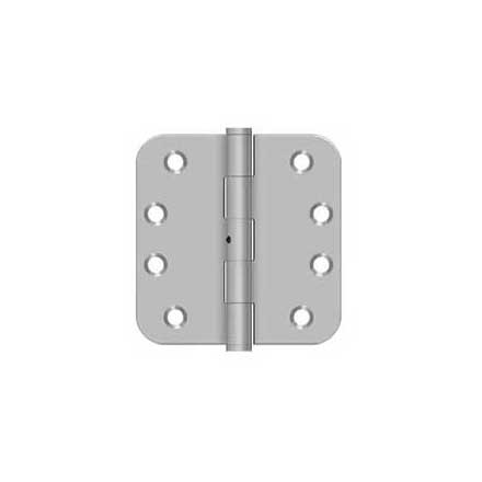 Deltana [SS44R5U32D-RN] Stainless Steel Door Butt Hinge - Residential - Non-Removable Pin Button Tip - 5/8" Radius Corner - Brushed Finish - Pair - 4" H x 4" W