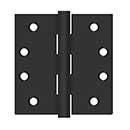 Deltana [SS44U1B-R] Stainless Steel Door Butt Hinge - Residential - Button Tip - Square Corner - Paint Black Finish - Pair - 4" H x 4" W