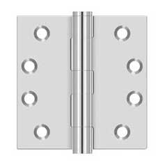 Deltana [SS44U32] Stainless Steel Door Butt Hinge - Button Tip - Square Corner - Polished Finish - Pair - 4&quot; H x 4&quot; W