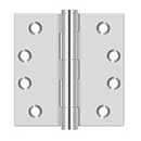 Deltana [SS44U32] Stainless Steel Door Butt Hinge - Button Tip - Square Corner - Polished Finish - Pair - 4&quot; H x 4&quot; W