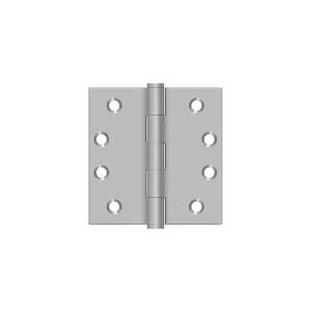 Deltana [SS44U32D-R] Stainless Steel Door Butt Hinge - Residential - Button Tip - Square Corner - Brushed Finish - Pair - 4&quot; H x 4&quot; W