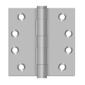 Deltana [SS44U32D] Stainless Steel Door Butt Hinge - Button Tip - Square Corner - Brushed Finish - Pair - 4" H x 4" W