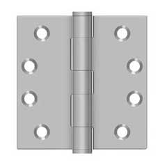 Deltana [SS44U32D] Stainless Steel Door Butt Hinge - Button Tip - Square Corner - Brushed Finish - Pair - 4&quot; H x 4&quot; W