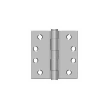 Deltana [SS44U32D] Stainless Steel Door Butt Hinge - Button Tip - Square Corner - Brushed Finish - Pair - 4&quot; H x 4&quot; W