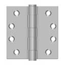 Deltana [SS44U32D] Stainless Steel Door Butt Hinge - Button Tip - Square Corner - Brushed Finish - Pair - 4&quot; H x 4&quot; W