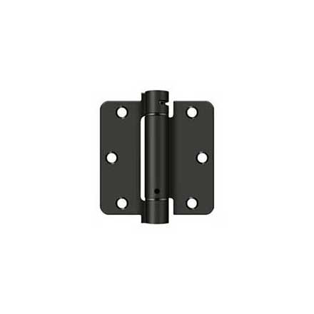 Deltana [DSH35R410B] Steel Door Spring Hinge - 1/4" Radius Corner - Oil Rubbed Bronze Finish - 3 1/2" W x 3 1/2" H