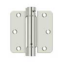 Deltana [DSH35R414] Steel Door Spring Hinge - 1/4" Radius Corner - Polished Nickel Finish - 3 1/2" W x 3 1/2" H