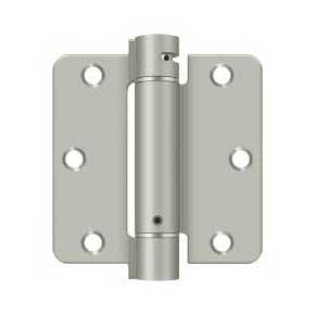 Deltana [DSH35R415] Steel Door Spring Hinge - 1/4" Radius Corner - Brushed Nickel Finish - 3 1/2" W x 3 1/2" H