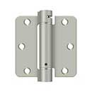 Deltana [DSH35R415] Steel Door Spring Hinge - 1/4&quot; Radius Corner - Brushed Nickel Finish - 3 1/2&quot; W x 3 1/2&quot; H