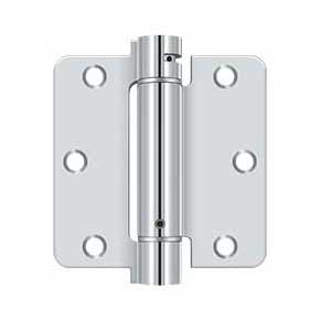 Deltana [DSH35R426] Steel Door Spring Hinge - 1/4" Radius Corner - Polished Chrome Finish - 3 1/2" W x 3 1/2" H