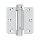 Deltana [DSH35R426] Steel Door Spring Hinge - 1/4&quot; Radius Corner - Polished Chrome Finish - 3 1/2&quot; W x 3 1/2&quot; H