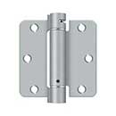 Deltana [DSH35R426D] Steel Door Spring Hinge - 1/4" Radius Corner - Brushed Chrome Finish - 3 1/2" W x 3 1/2" H