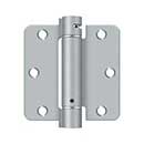 Deltana [DSH35R426D] Steel Door Spring Hinge - 1/4&quot; Radius Corner - Brushed Chrome Finish - 3 1/2&quot; W x 3 1/2&quot; H