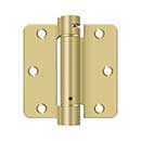 Deltana [DSH35R43/4] Steel Door Spring Hinge - 1/4&quot; Radius Corner - Brushed &amp; Polished Brass Finish - 3 1/2&quot; W x 3 1/2&quot; H