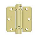 Deltana [DSH35R43] Steel Door Spring Hinge - 1/4&quot; Radius Corner - Polished Brass Finish - 3 1/2&quot; W x 3 1/2&quot; H