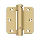 Deltana [DSH35R44] Steel Door Spring Hinge - 1/4&quot; Radius Corner - Brushed Brass Finish - 3 1/2&quot; W x 3 1/2&quot; H