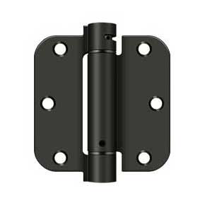 Deltana [DSH35R510B] Steel Door Spring Hinge - 5/8" Radius Corner - Oil Rubbed Bronze Finish - 3 1/2" W x 3 1/2" H