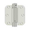 Deltana [DSH35R514] Steel Door Spring Hinge - 5/8" Radius Corner - Polished Nickel Finish - 3 1/2" W x 3 1/2" H