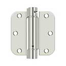 Deltana [DSH35R514] Steel Door Spring Hinge - 5/8&quot; Radius Corner - Polished Nickel Finish - 3 1/2&quot; W x 3 1/2&quot; H