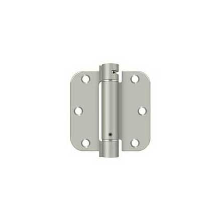 Deltana [DSH35R515] Steel Door Spring Hinge - 5/8&quot; Radius Corner - Brushed Nickel Finish - 3 1/2&quot; W x 3 1/2&quot; H