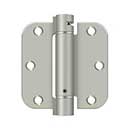 Deltana [DSH35R515] Steel Door Spring Hinge - 5/8" Radius Corner - Brushed Nickel Finish - 3 1/2" W x 3 1/2" H
