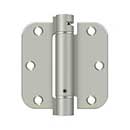 Deltana [DSH35R515] Steel Door Spring Hinge - 5/8&quot; Radius Corner - Brushed Nickel Finish - 3 1/2&quot; W x 3 1/2&quot; H