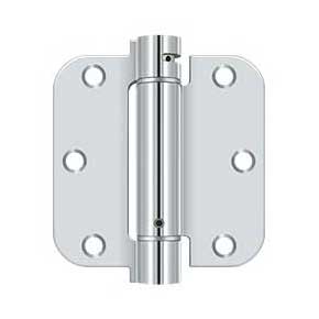 Deltana [DSH35R526] Steel Door Spring Hinge - 5/8" Radius Corner - Polished Chrome Finish - 3 1/2" W x 3 1/2" H