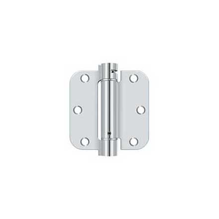 Deltana [DSH35R526] Steel Door Spring Hinge - 5/8&quot; Radius Corner - Polished Chrome Finish - 3 1/2&quot; W x 3 1/2&quot; H