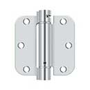 Deltana [DSH35R526] Steel Door Spring Hinge - 5/8" Radius Corner - Polished Chrome Finish - 3 1/2" W x 3 1/2" H