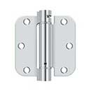 Deltana [DSH35R526] Steel Door Spring Hinge - 5/8&quot; Radius Corner - Polished Chrome Finish - 3 1/2&quot; W x 3 1/2&quot; H