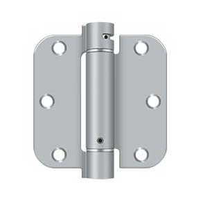 Deltana [DSH35R526D] Steel Door Spring Hinge - 5/8" Radius Corner - Brushed Chrome Finish - 3 1/2" W x 3 1/2" H