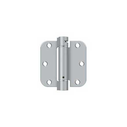 Deltana [DSH35R526D] Steel Door Spring Hinge - 5/8" Radius Corner - Brushed Chrome Finish - 3 1/2" W x 3 1/2" H