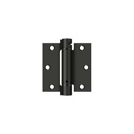 Deltana [DSH35U10B] Steel Door Spring Hinge - Square Corner - Oil Rubbed Bronze Finish - 3 1/2" W x 3 1/2" H