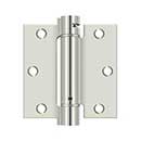 Deltana [DSH35U14] Steel Door Spring Hinge - Square Corner - Polished Nickel Finish - 3 1/2" W x 3 1/2" H