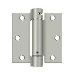 Deltana [DSH35U15] Steel Door Spring Hinge - Square Corner - Brushed Nickel Finish - 3 1/2" W x 3 1/2" H