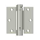 Deltana [DSH35U15] Steel Door Spring Hinge - Square Corner - Brushed Nickel Finish - 3 1/2" W x 3 1/2" H