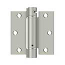 Deltana [DSH35U15] Steel Door Spring Hinge - Square Corner - Brushed Nickel Finish - 3 1/2&quot; W x 3 1/2&quot; H