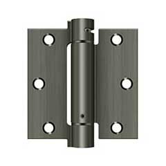 Deltana [DSH35U15A] Steel Door Spring Hinge - Square Corner - Antique Nickel Finish - 3 1/2&quot; W x 3 1/2&quot; H