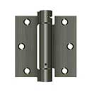 Deltana [DSH35U15A] Steel Door Spring Hinge - Square Corner - Antique Nickel Finish - 3 1/2" W x 3 1/2" H