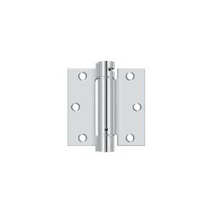 Deltana [DSH35U26] Steel Door Spring Hinge - Square Corner - Polished Chrome Finish - 3 1/2" W x 3 1/2" H