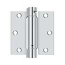 Deltana [DSH35U26] Steel Door Spring Hinge - Square Corner - Polished Chrome Finish - 3 1/2" W x 3 1/2" H