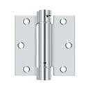 Deltana [DSH35U26] Steel Door Spring Hinge - Square Corner - Polished Chrome Finish - 3 1/2&quot; W x 3 1/2&quot; H