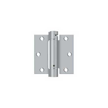 Deltana [DSH35U26D] Steel Door Spring Hinge - Square Corner - Brushed Chrome Finish - 3 1/2&quot; W x 3 1/2&quot; H